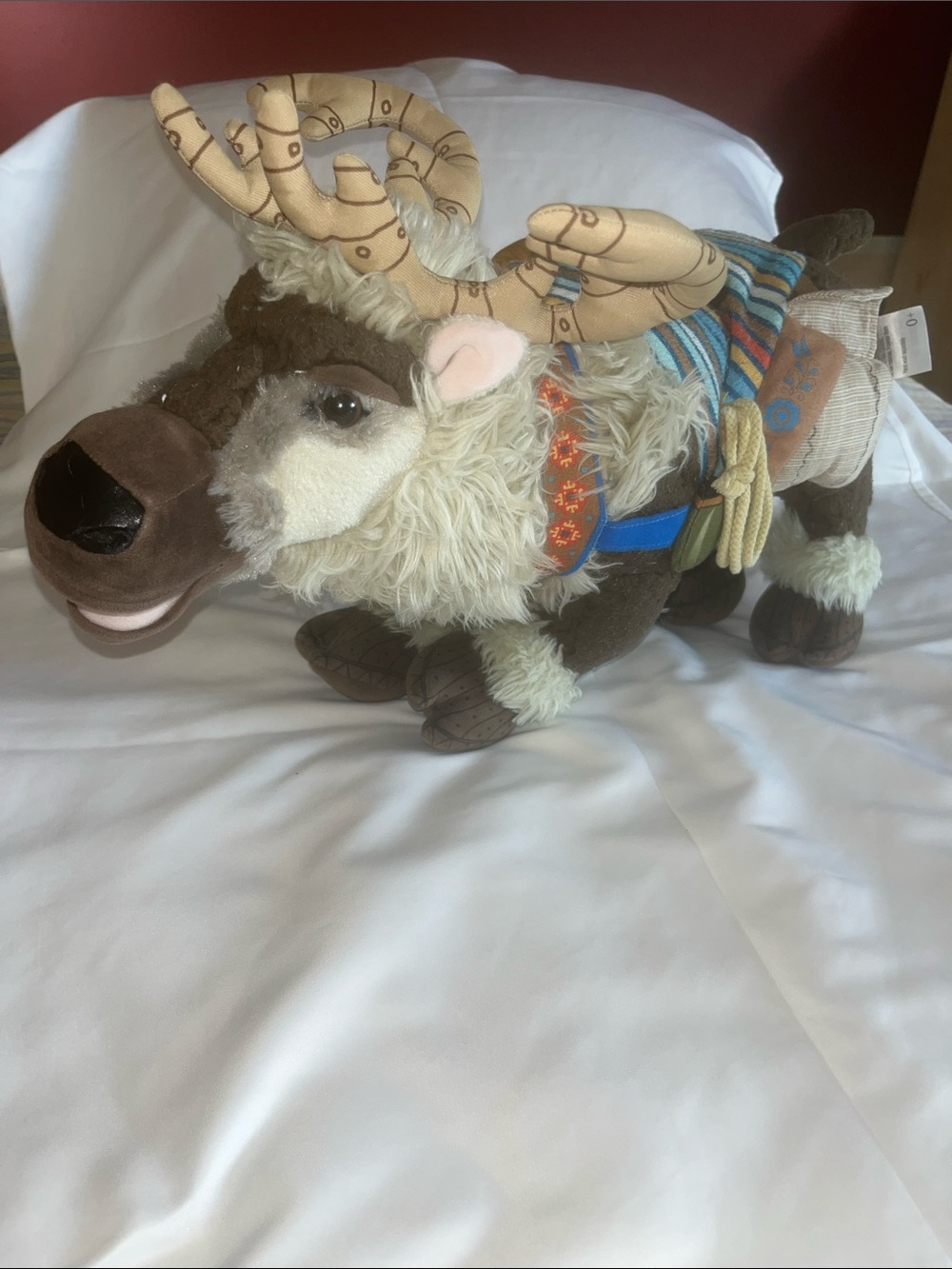 Disney Theatricals Sven Frozen Brown Plush Reindeer Multicolor Saddle Accents